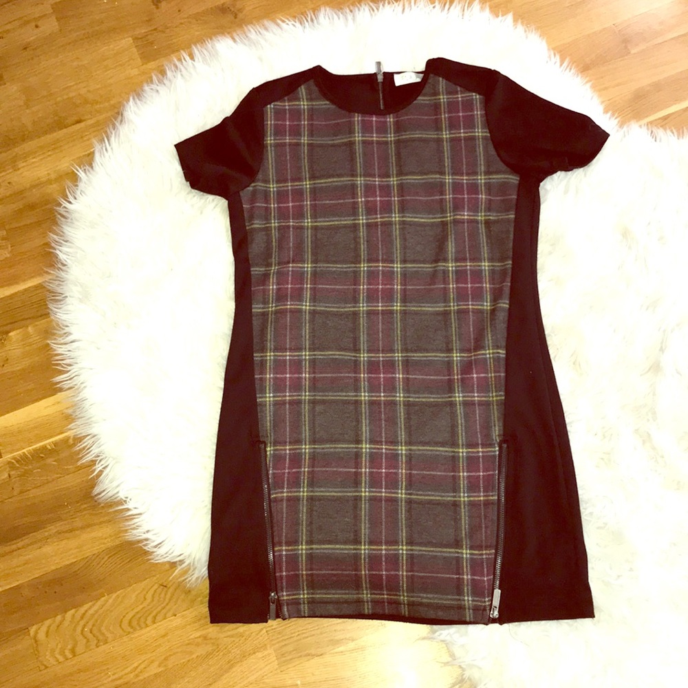 Plaid shift dress